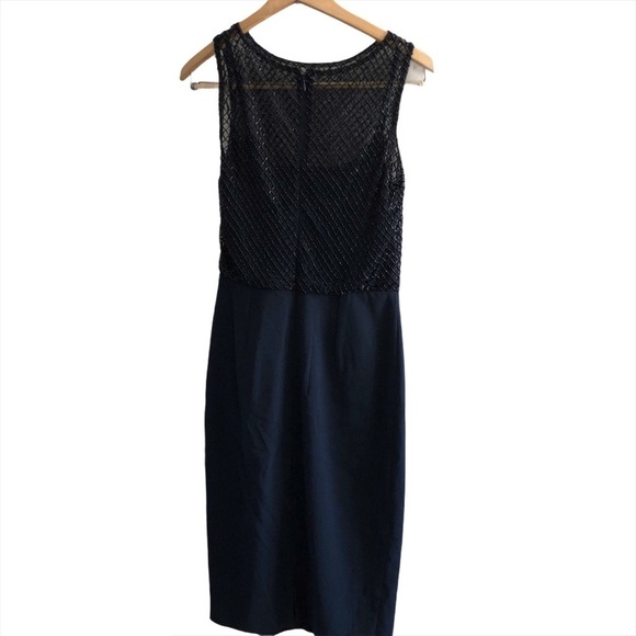 NWT Adriana Papell Sheath beaded mesh Dress - Picture 5 of 8